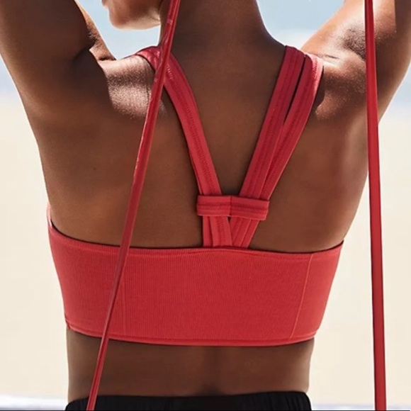 New Free People Movement On The Radar XS / S Pink Coral Ultra Comfy Sports Bra - Picture 5 of 5
